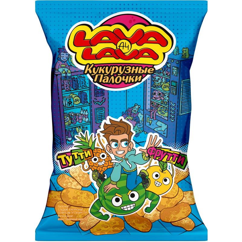 Изображение товара Палочки кукурузные Lava Lava со вкусом тутти-фрутти, 50г