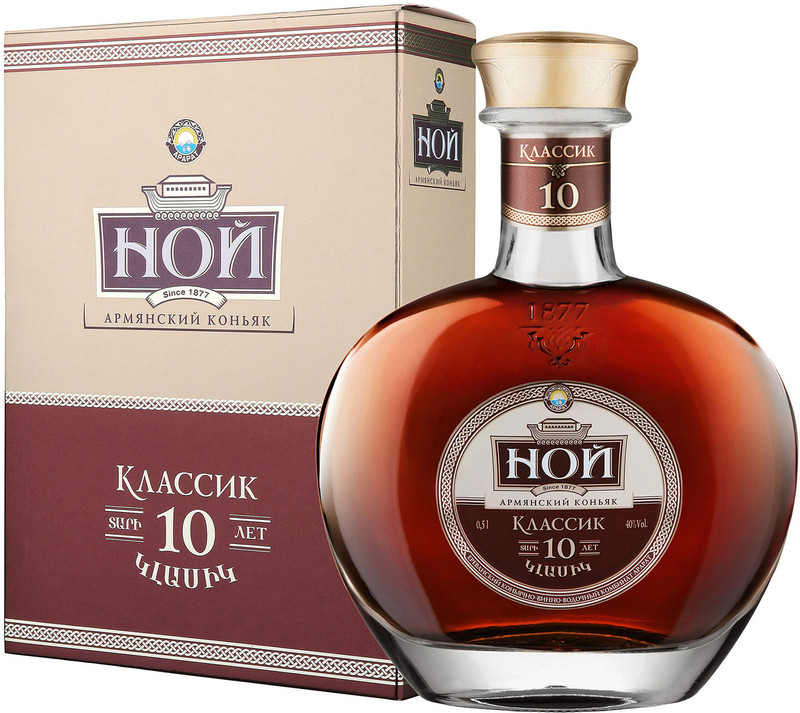 Изображение товара Коньяк Ной Классик 10-летний армянский 40% в подарочной упаковке 0.5л