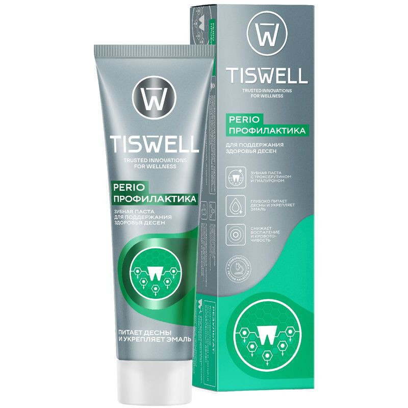 Изображение товара Зубная паста Tiswell с троксерутином и гиалуроном для здоровья десен 110г
