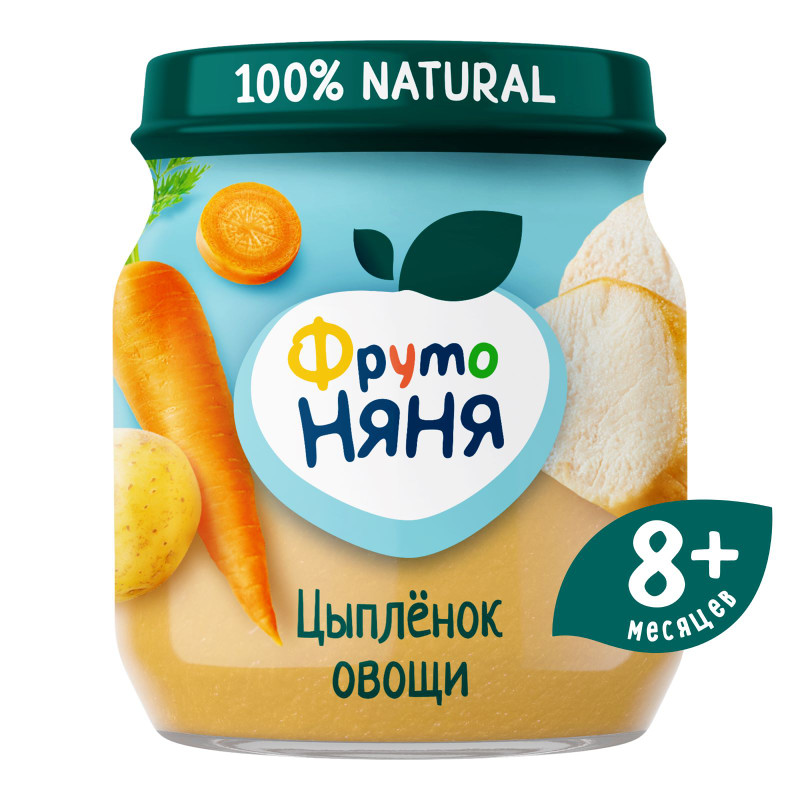 Изображение товара Пюре ФрутоНяня из цыплёнка и овощей с 8 месяцев, 100г