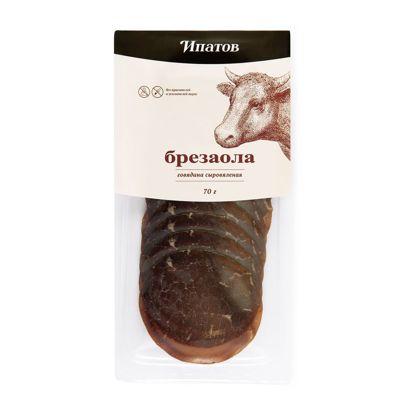 Изображение товара Говядина Ипатов Брезаола сыровяленая категории А Халяль, 70г