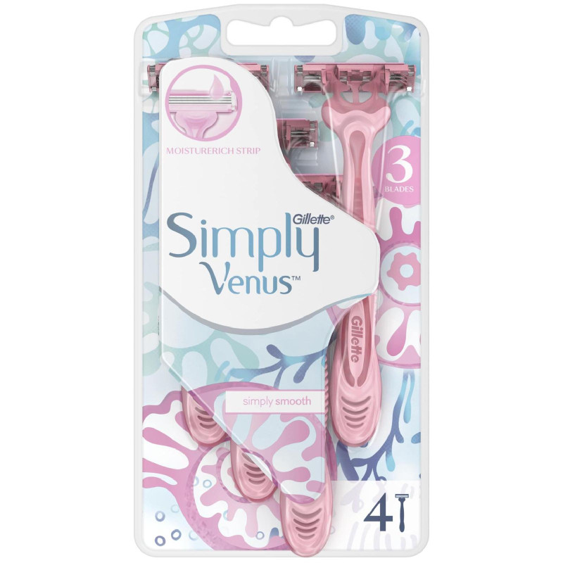 Изображение товара Бритва женская Gillette Simply 3 одноразовая, 4 шт для комфортного бритья