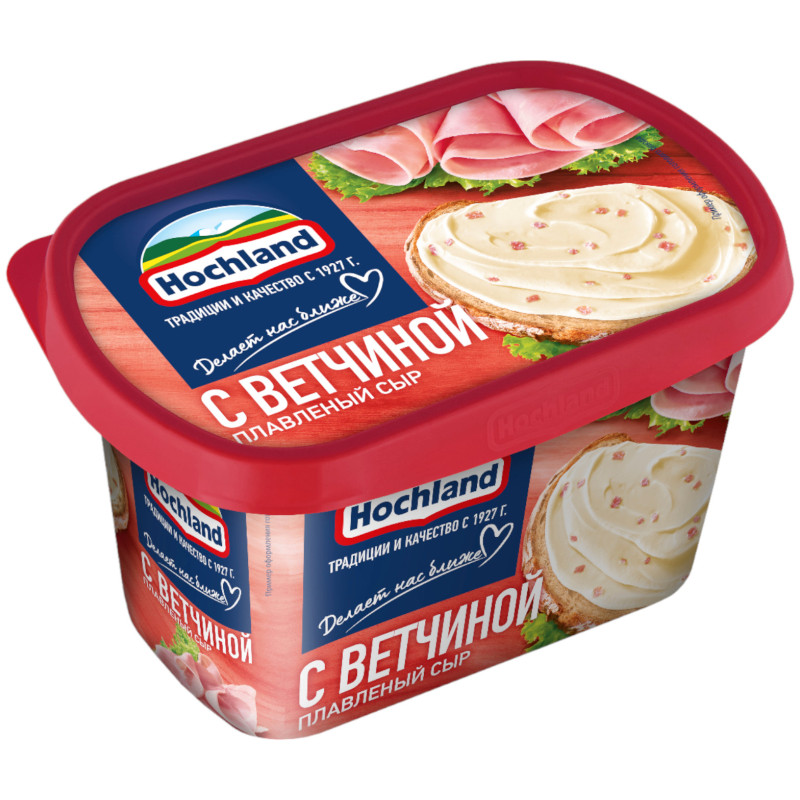 Изображение товара Сыр плавленый Hochland с ветчиной 400г - вкусный и питательный продукт