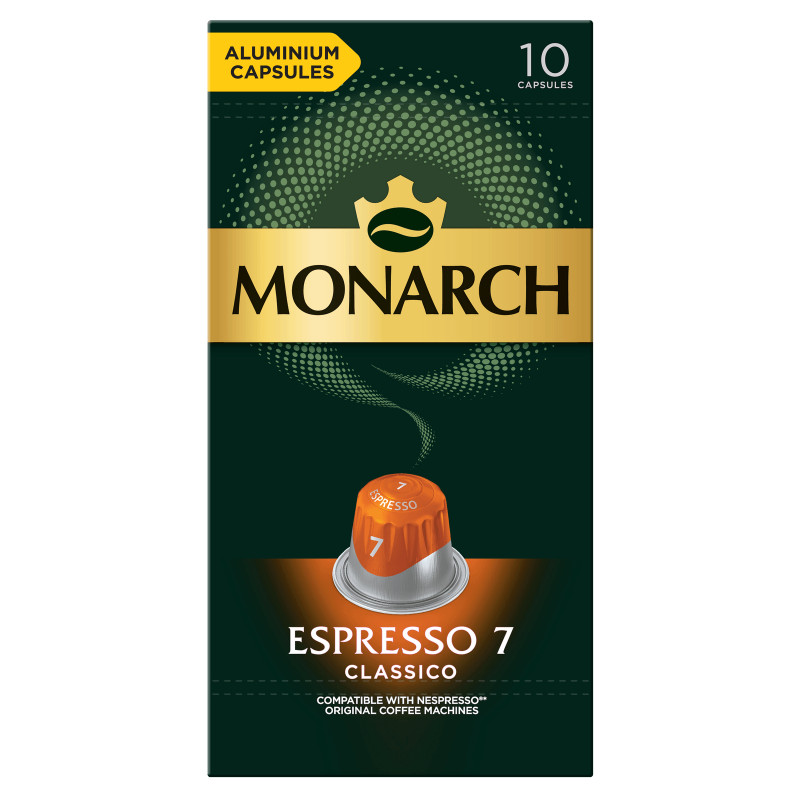 Изображение товара Кофе в капсулах Monarch Espresso 7 Classico натуральный жареный молотый, 10х5.2г