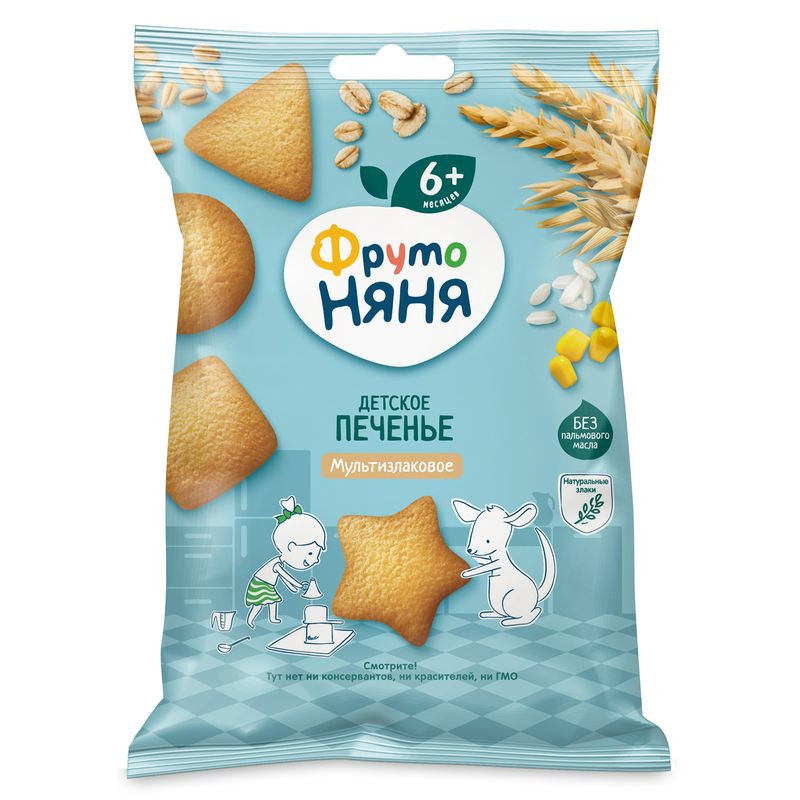 Изображение товара Мультизлаковое печенье ФрутоНяня с 6 месяцев 50г без глютена и лактозы