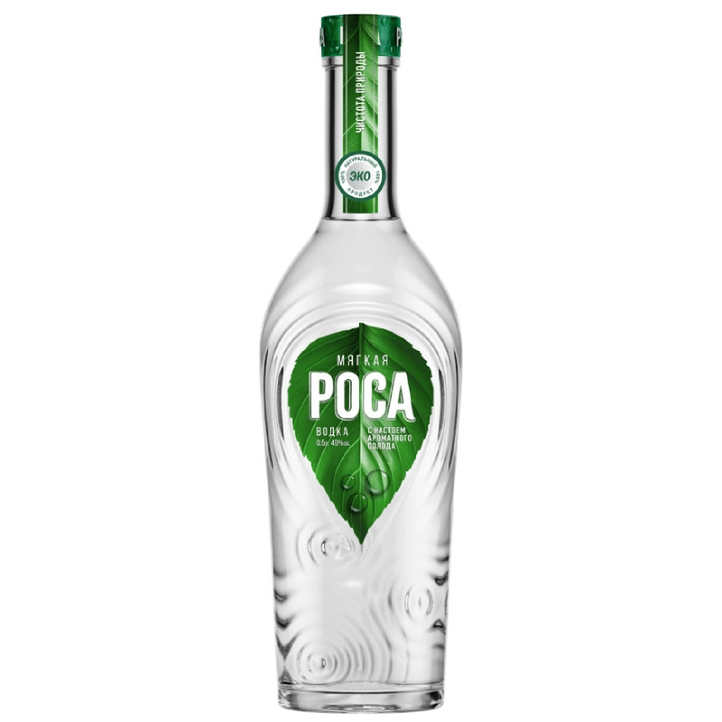 Изображение товара Водка Роса Мягкая 40% 500мл — мягкий классический вкус, высокая качество Россия