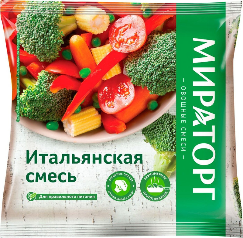 Изображение товара Смесь овощная Vитамин Итальянская быстрозамороженная, 400г