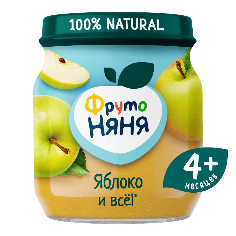Изображение товара Пюре ФрутоНяня яблочное с 4 месяцев, 100г
