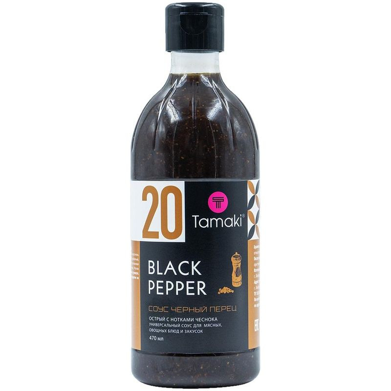 Изображение товара Соус Tamaki Чёрный перец, 470 мл острый и ароматный