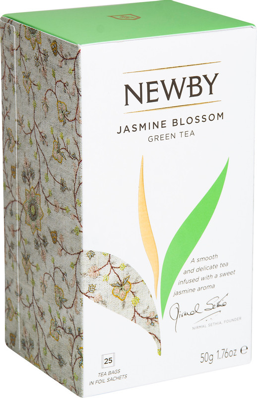 Изображение товара Чай Newby Цветы жасмина зелёный байховый ароматизированный в пакетиках, 25х2г