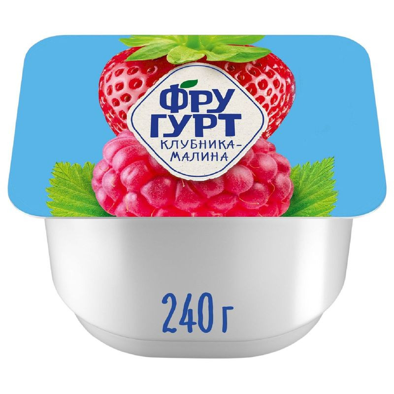 Изображение товара Йогурт фруктовый клубника-малина 2% 240г Фругурт
