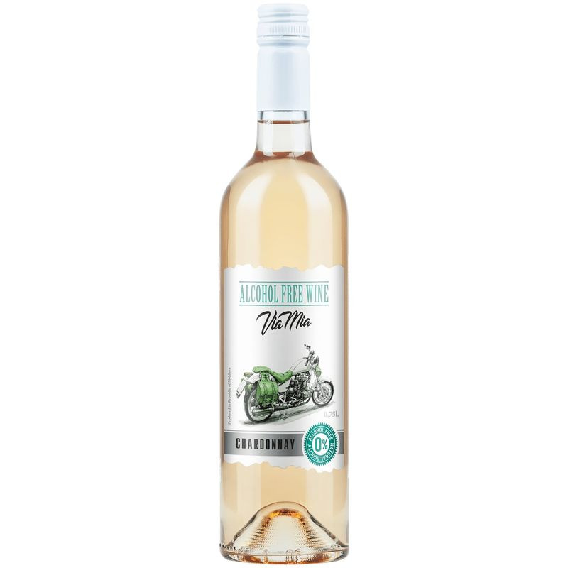 Изображение товара Вино Via Mia Chardonnay белое полусладкое безалкогольное 750мл