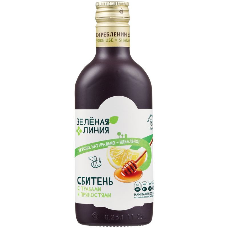 Изображение товара Сбитень Столбушино медовый с травами и пряностями 250мл Зелёная Линия