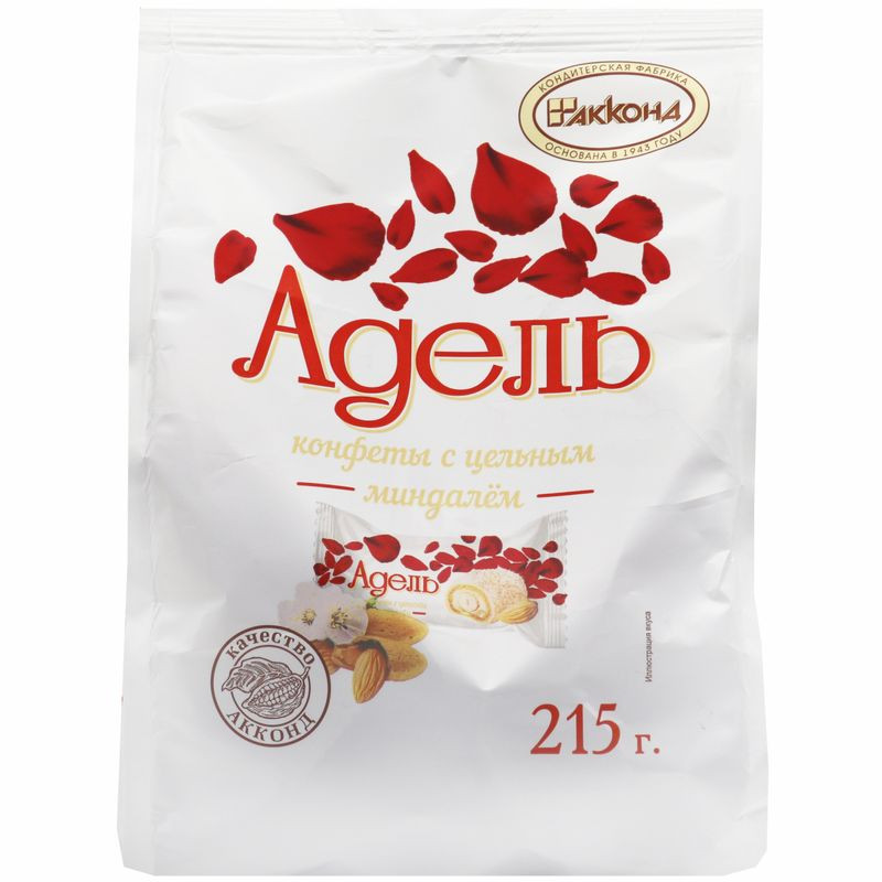 Изображение товара Конфеты Акконд Адель с цельным миндалем 215 г вафельные сладости