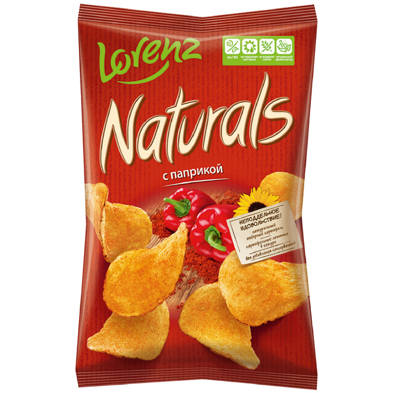Изображение товара Чипсы картофельные Lorenz Naturals с паприкой, 100г