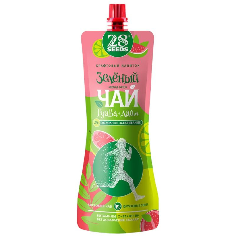 Изображение товара Холодный фруктовый чай 28 Seeds Колд Брю Гуава Лайм зелёный 250 мл