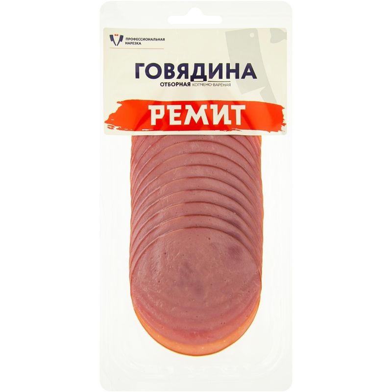 Изображение товара Говядина отборная Ремит нарезка варёно-копчёная 100г