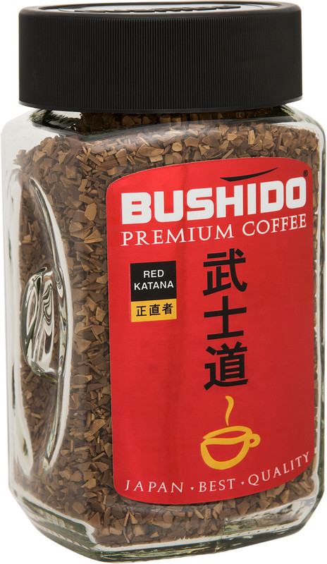 Изображение товара Кофе Bushido Red Katana растворимый 100г натуральный арабика быстрое приготовление