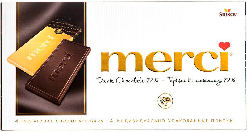 Изображение товара Горький шоколад Merci 72% 100г с орехами немецкое качество
