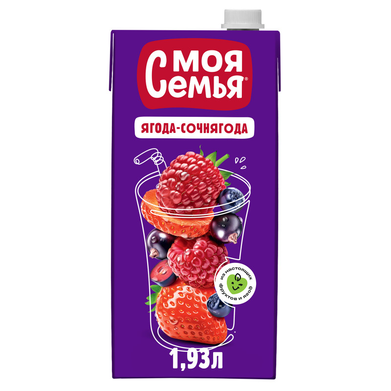 Изображение товара Напиток сокосодержащий Моя Семья фруктово-ягодный, 1.93л