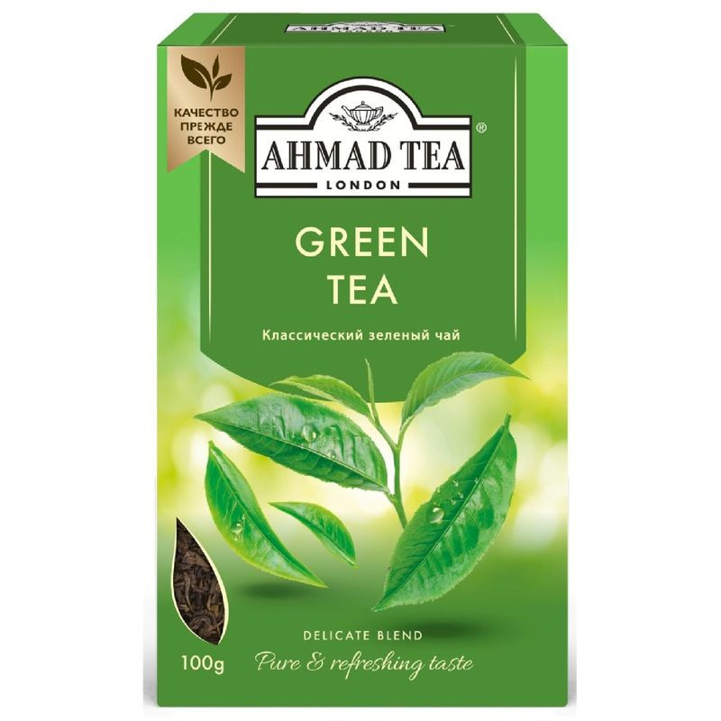 Изображение товара Зелёный байховый чай Ahmad Tea 100 г - натуральный листовой китайский чай