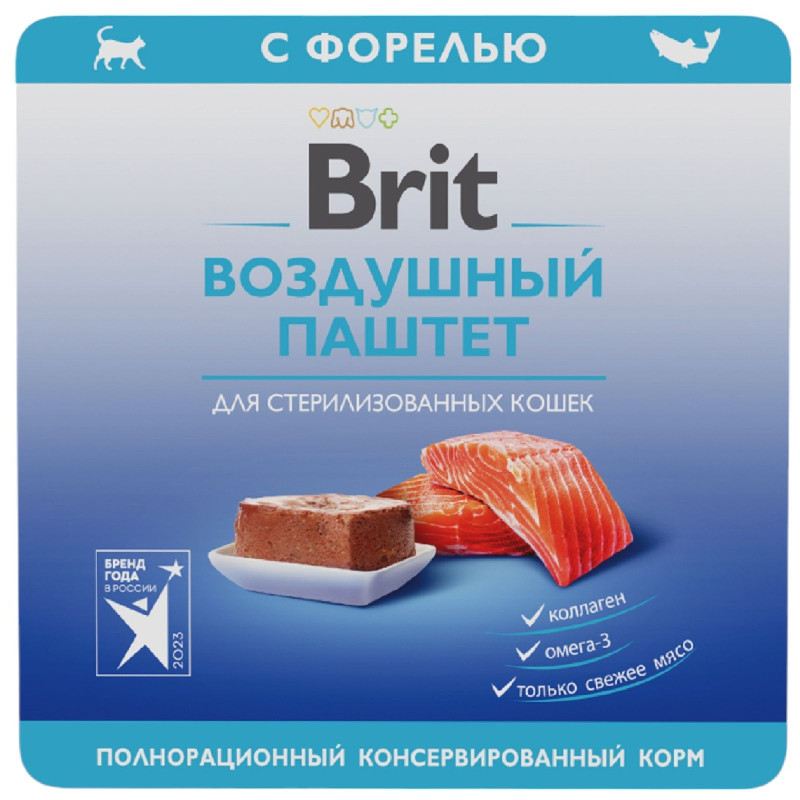 Изображение товара Паштет Brit Воздушный Форель для стерилизованных кошек, 100г