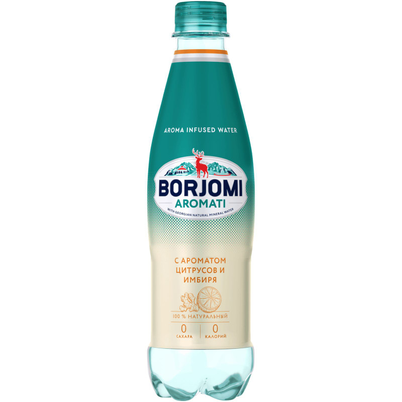 Изображение товара Вода Borjomi Aromati с ароматом цитрус-имбирь негазированная, 500мл