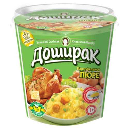 Изображение товара Пюре Доширак Премиум картофельное со вкусом курицы, 52г