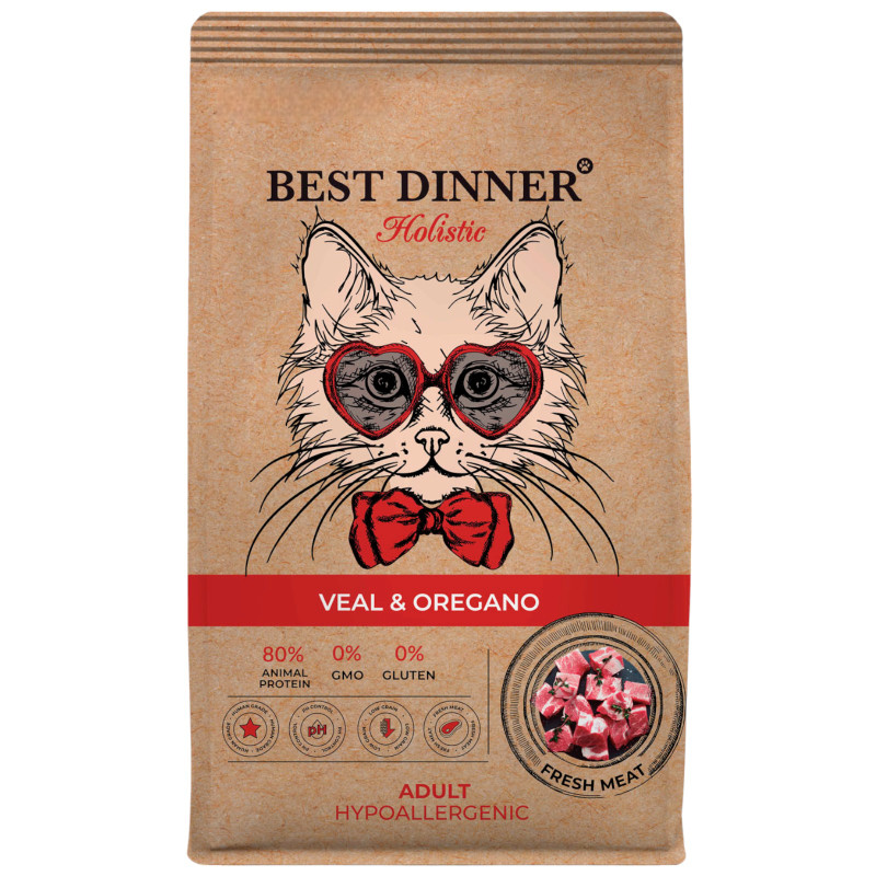 Изображение товара Корм для кошек Best Dinner с телятиной и орегано 1.5 кг гипоаллергенный