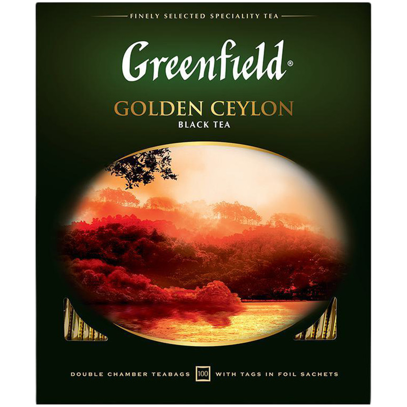 Изображение товара Чай Greenfield Золотой Цейлон чёрный в пакетиках, 100х2г