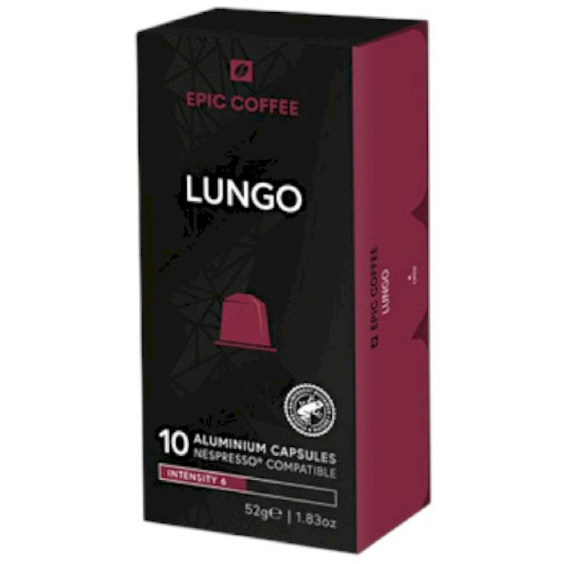 Изображение товара Кофе в алюминиевых капсулах Epic Coffee Лунго натуральный жареный молотый 10х5.2г