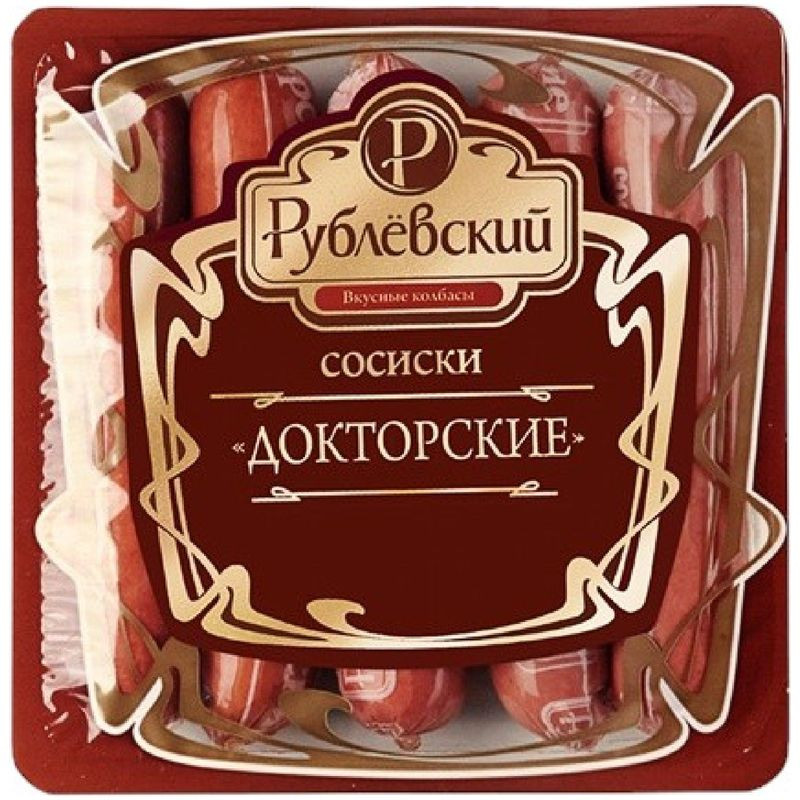 Изображение товара Сосиски Рублёвский Докторские варёные категории Б 430г высокое качество
