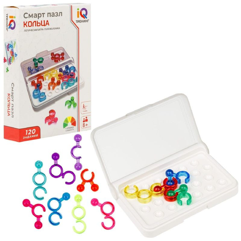 Изображение товара Настольная игра Смарт Пазл Кольца 1Toy для развития логического мышления