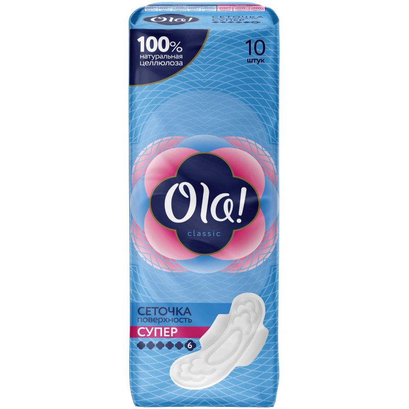 Изображение товара Прокладки Ola! Wings super top dry гигиенические, 10шт