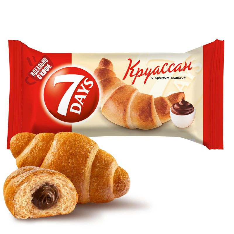 Изображение товара Круассан 7 Days с какао кремом 65г вкусное сухое изделие
