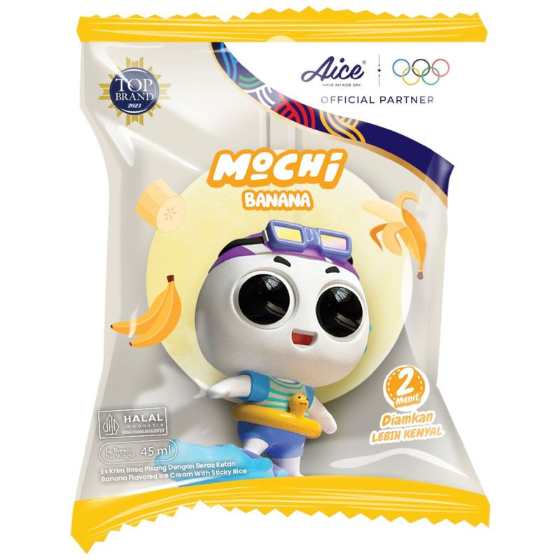Изображение товара Мороженое Aice Моти Банан 45 мл натуральный десерт с бананом