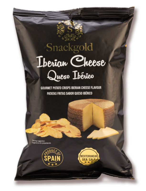 Изображение товара Картофельные чипсы Snackgold Иберико с сырным ароматом, 125 г, Испания