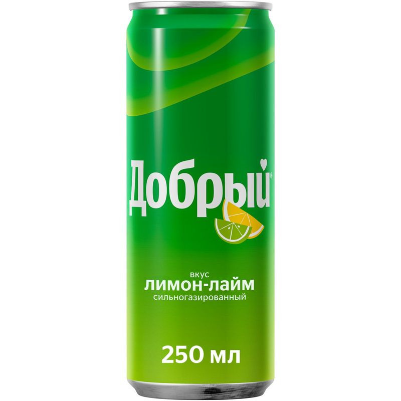 Изображение товара Газированный напиток Добрый лимон-лайм 250 мл освежающий цитрусовый вкус