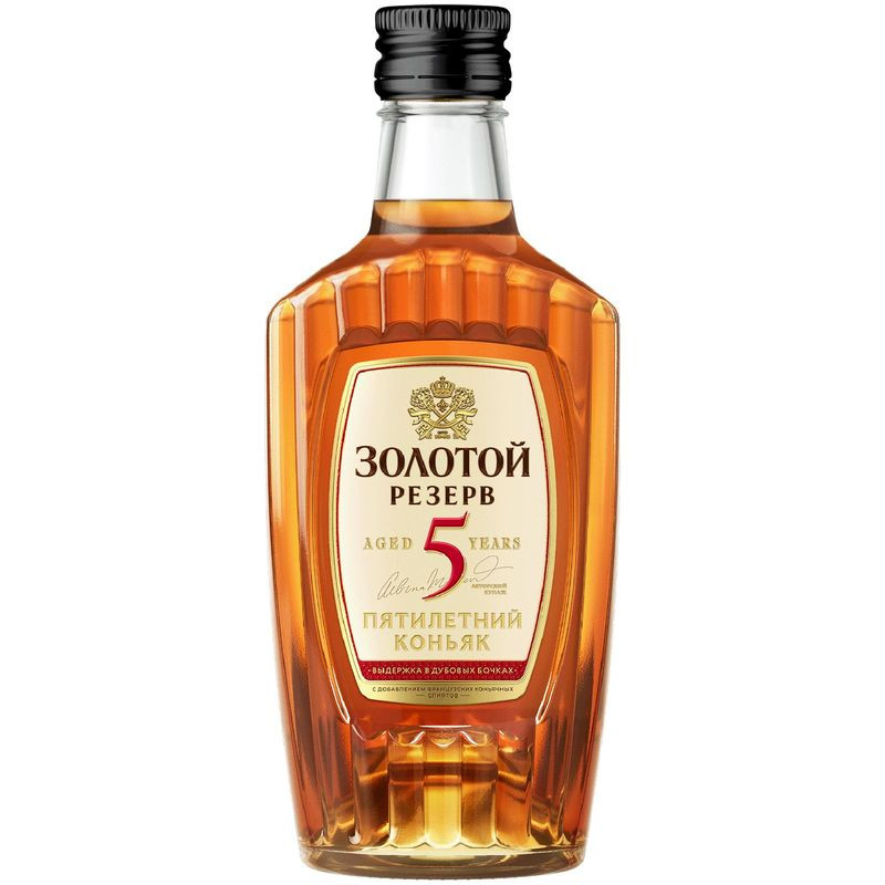 Изображение товара Коньяк Золотой Резерв 5-летний 250 мл российский пряный с ванильным ароматом