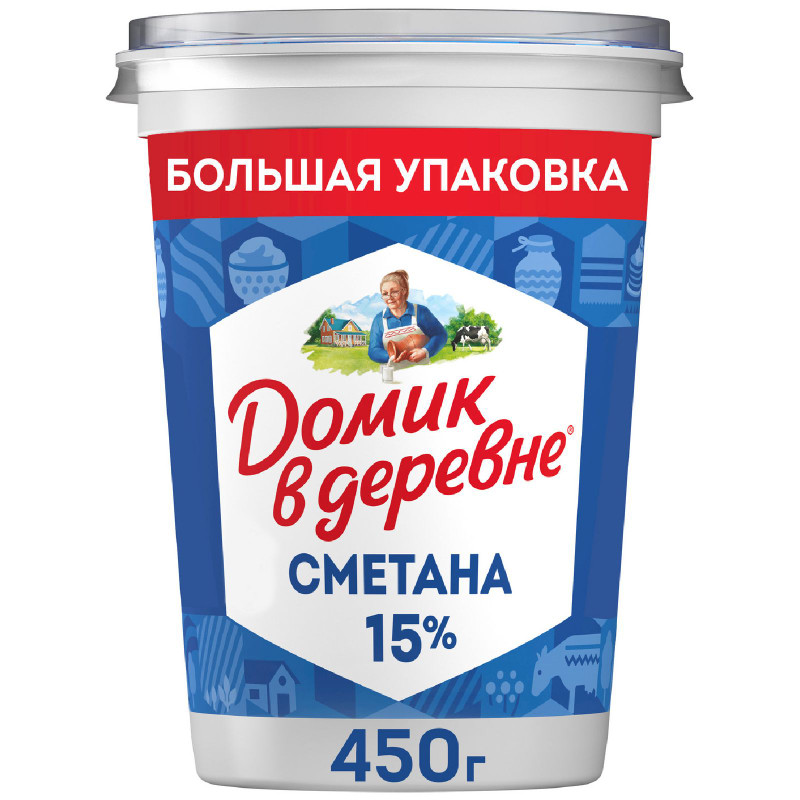 Изображение товара Сметана Домик в Деревне 15%, 450г