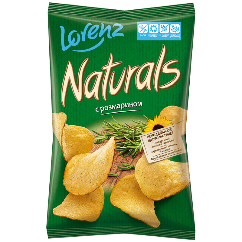 Изображение товара Чипсы картофельные Lorenz Naturals с розмарином, 100г