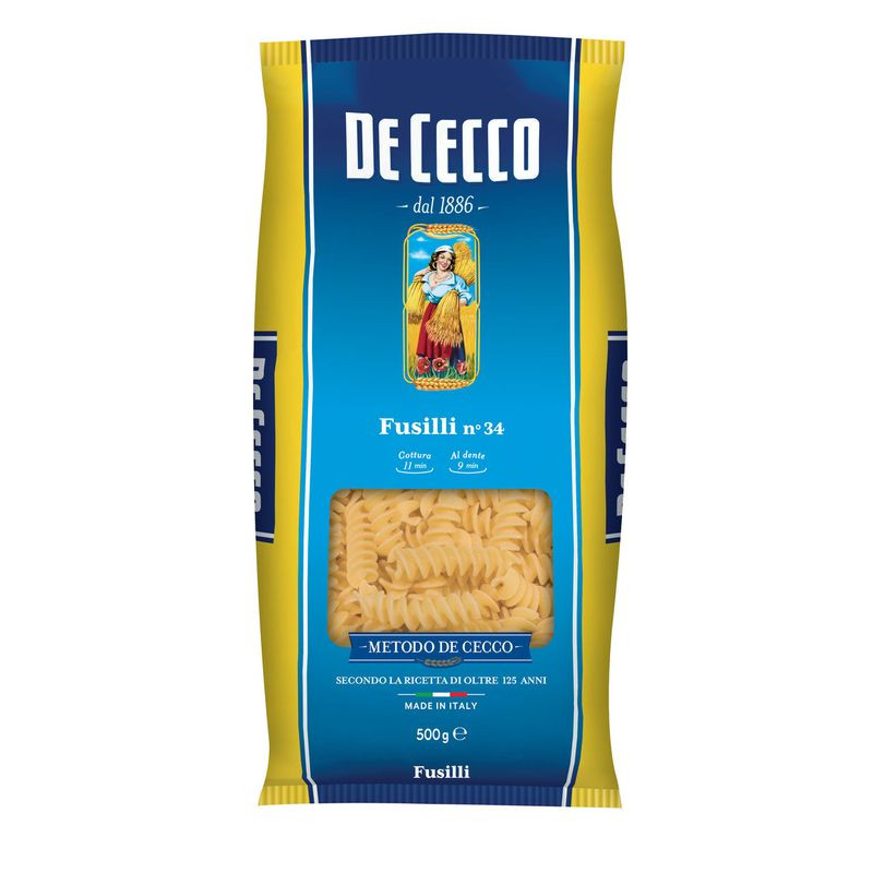 Изображение товара Макароны De cecco Fusilli n. 34, 500г - итальянские спиральные макароны высокого качества