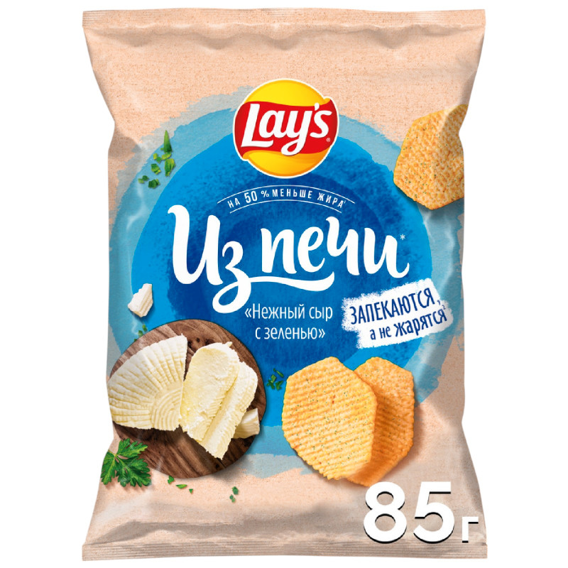 Изображение товара Чипсы Lay's Из печи Нежный сыр с зеленью, 85г