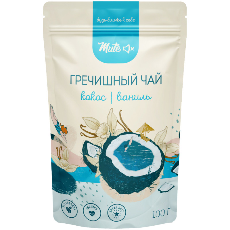 Изображение товара Чай Mute Кокос-Ваниль гречишный, 100г