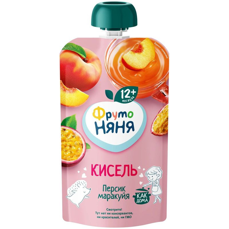 Изображение товара Кисель ФрутоНяня персик и маракуйя 130г натуральный детский напиток