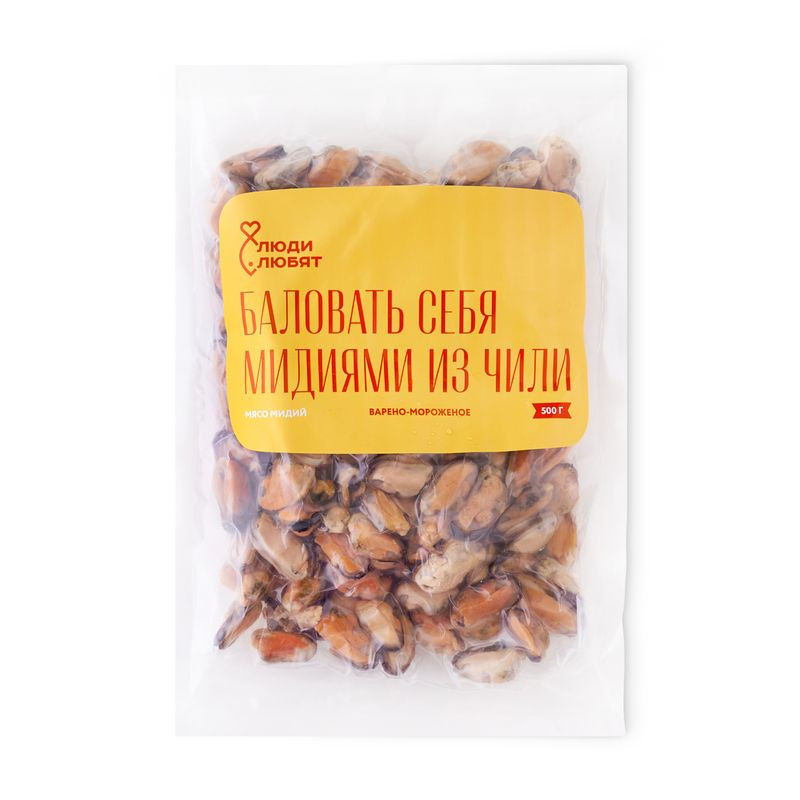 Изображение товара Мидии Люди Любят чилийские варёно-мороженые 500г вкусный морепродукт для дома