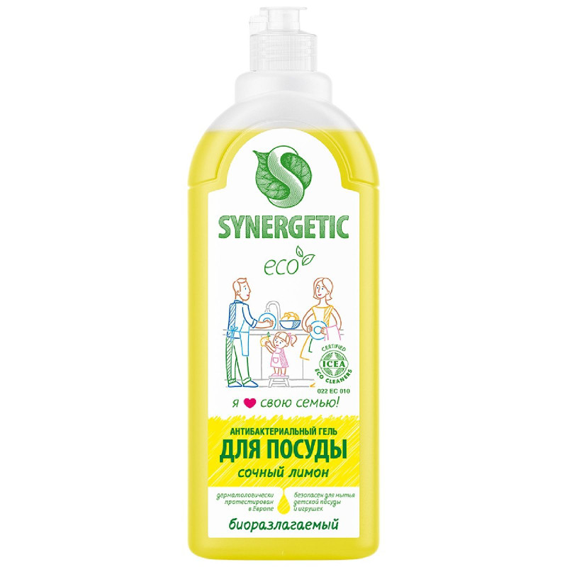 Изображение товара Средство для мытья посуды Synergetic лимон биоразлагаемое, 1л