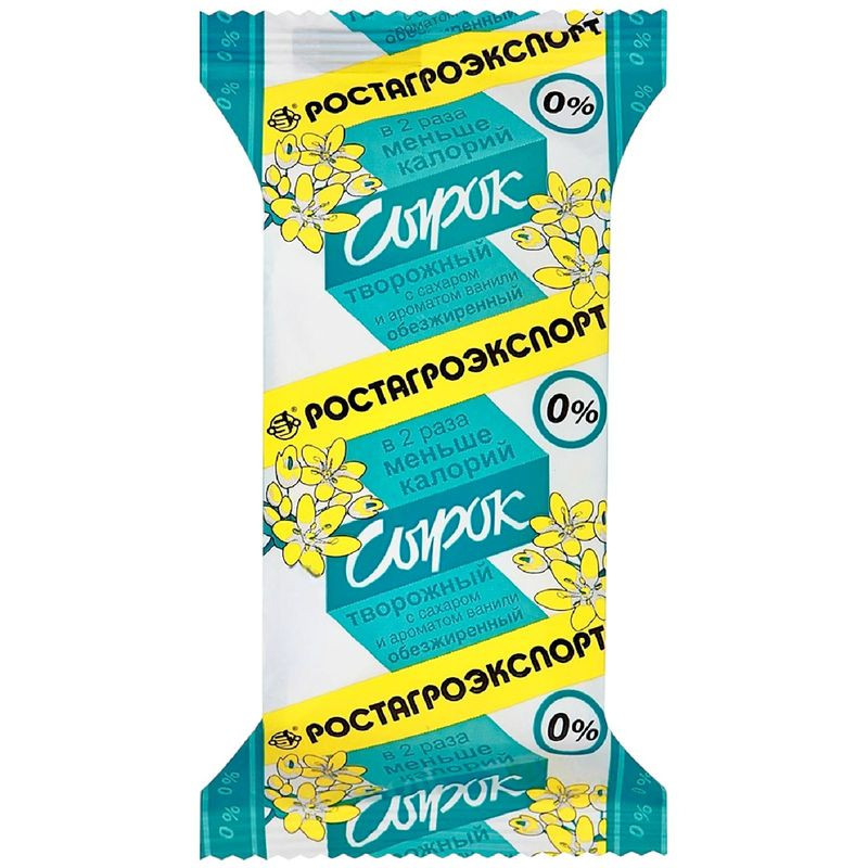 Изображение товара Творожный сырок Ростагроэкспорт с ванилином 90г низкое содержание жира