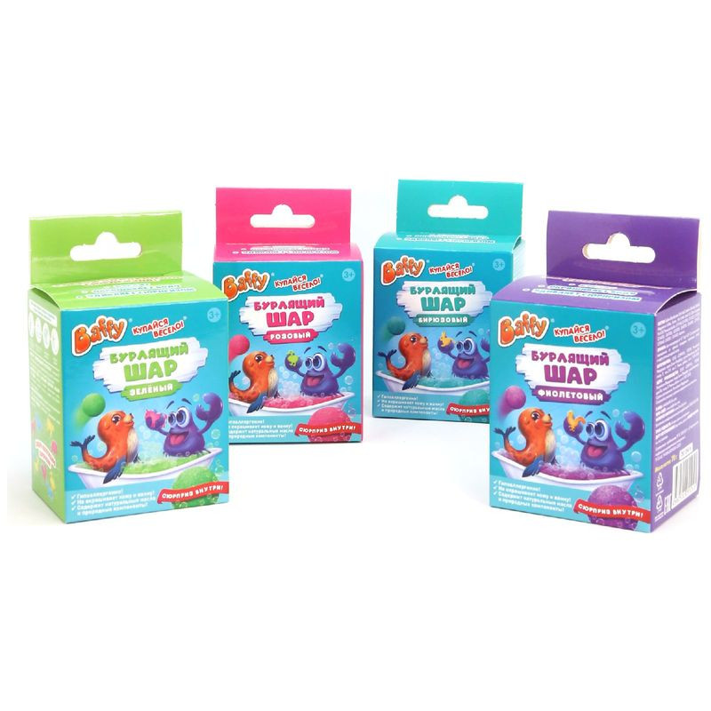 Изображение товара Бурлящий шар Baffy с сюрпризом 70г асортимент
