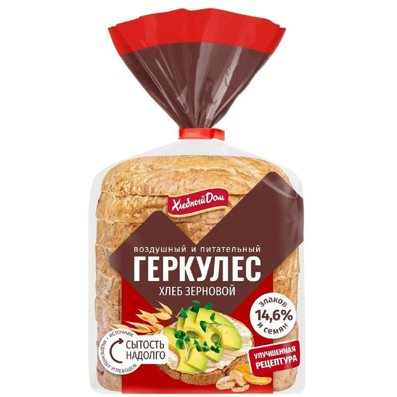 Изображение товара Хлеб Геркулес зерновой нарезка 250г Хлебный Дом России